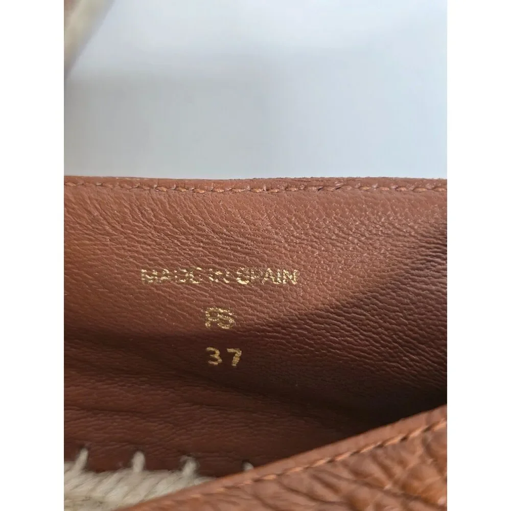 Lafayette 148‎ Brown Leather Espadrilles Size 37 – Made in Spain Slip-On Flats